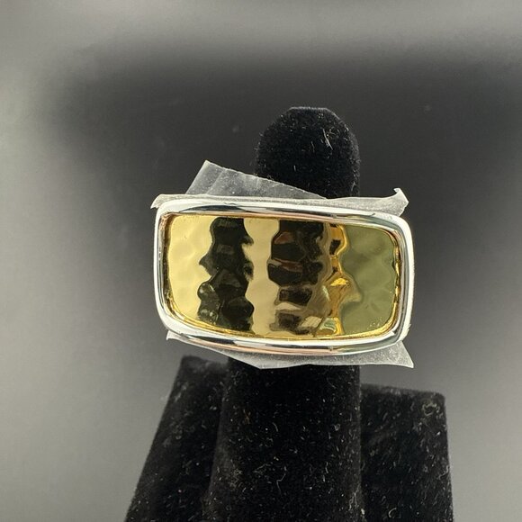 RLM Ring Robert Lee Morris Rectangle Modernist Bronze Bold Pinky Ring size 5 QVC - Picture 3 of 11